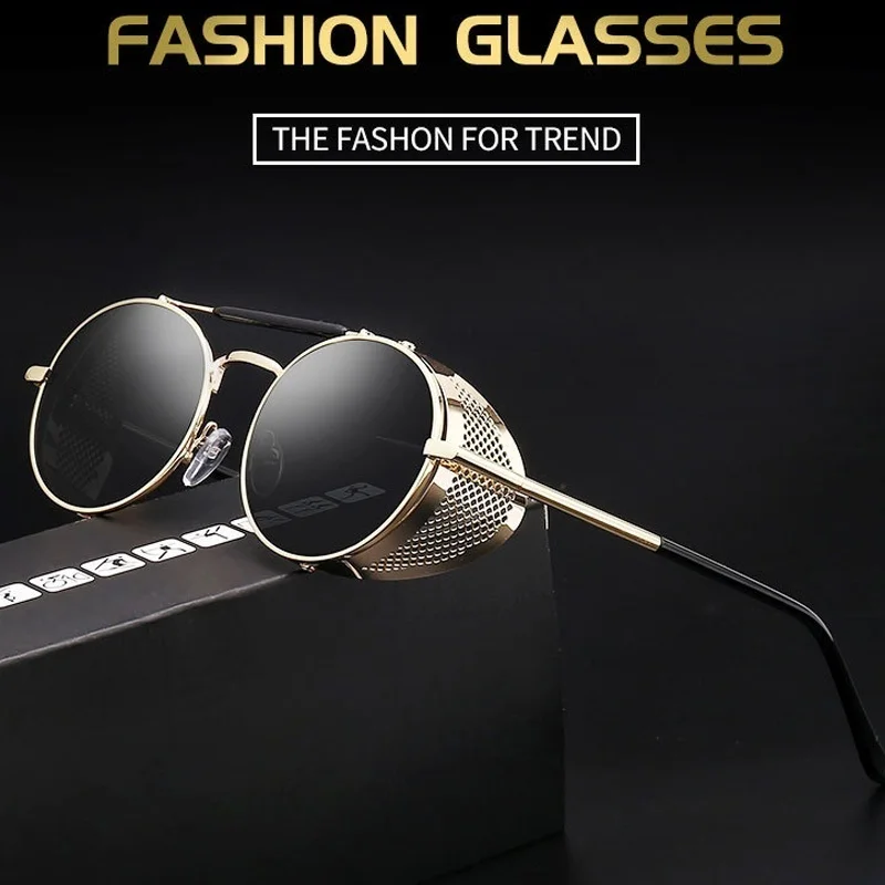 CRSD 2020. gadam, Sievietēm, Vīriešiem, Retro Steampunk Saules Brilles Gothic Zīmolu, Dizaineru, Vintage Kārtas Geek, Saulesbrilles Sieviešu Oculos Kārta Eyeglases 0