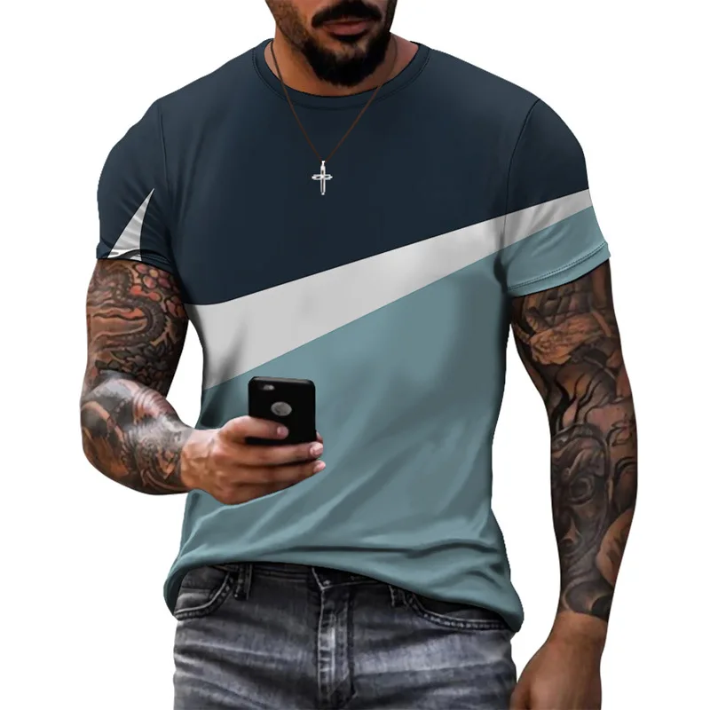 Žilbinošas jaunu vasaras sporta stila dizaina modeļus izšūšanas iespiesti īsām piedurknēm topi vienkāršu gadījuma elpojošs T-kreklu apdruka vīriešu apģērbs 1