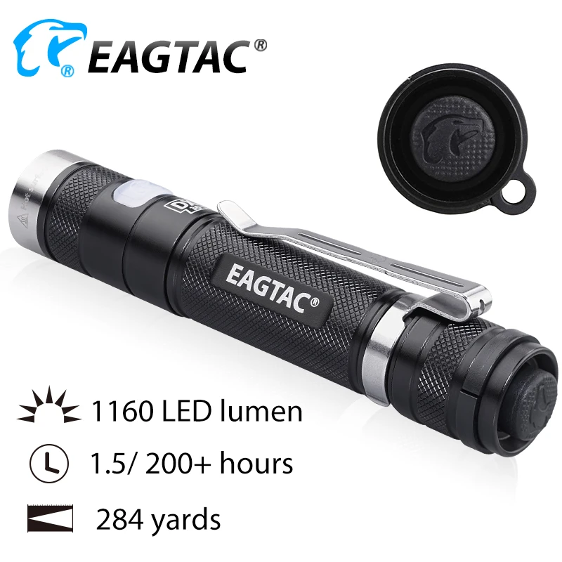 EAGTAC DX30LC2 XPL HI Ilgi Mest 1160 Lm Taktiskās LED Lukturīti Medību 18650 Akumulatoru Strobe SOS 1