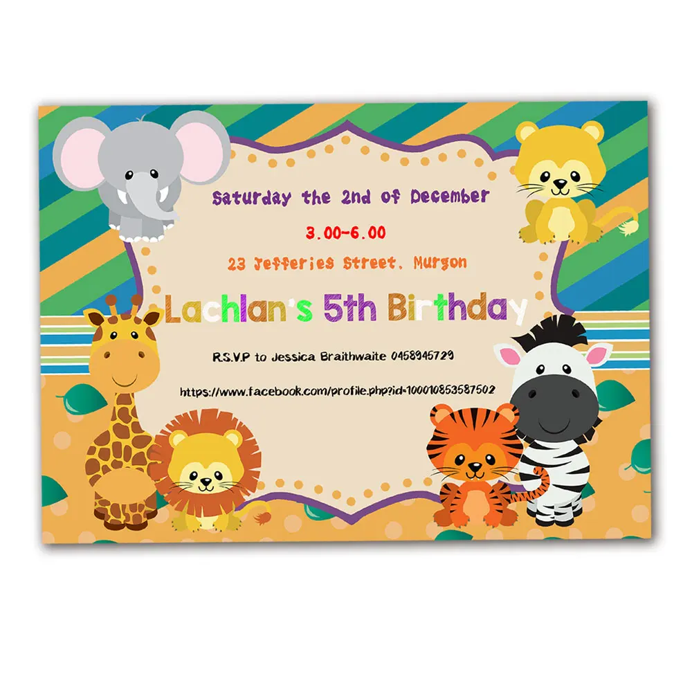 20PCS Safari Dzīvnieku Tēma Ielūgumus Karte, Dzimšanas dienas svinības Piegādēm, Dzimšanas dienas svinības Rotājumus Bērniem Notikums Dzimšanas dienas Ielūgums 1