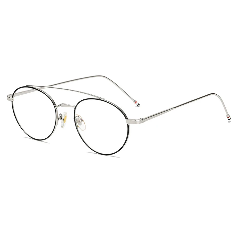 Seemfly Ultravieglajiem Apaļā Rāmja Brilles Rāmis Sievietēm Un Vīriešiem Retro Metāla Rāmis Optiskās Brilles Brilles Plakans Spogulis Personības 2