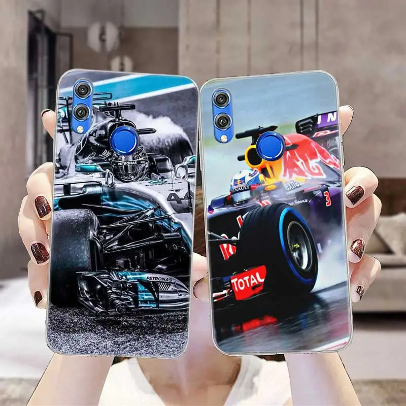 1 Formula F1 Mīksto TPU Buferi Gadījumā Huawei P20 P30 P40 lite P50 Pro Bumbu Vāks Huawei P Smart Z Plus 2018 2019 2020 Coque 2