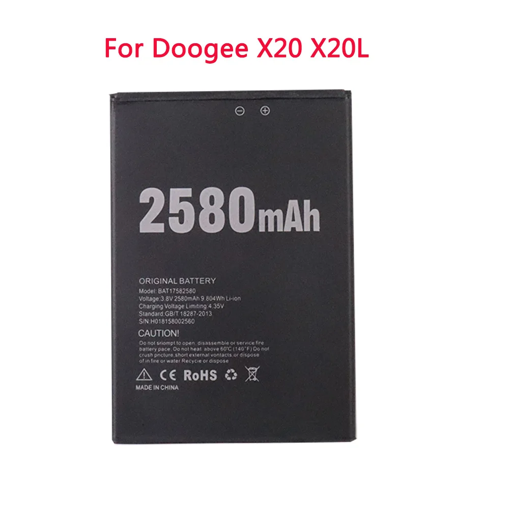 JAUNU DOOGEE X20 2580mAh 3.8 V Akumulators Li-jonu Polimēru Nomaiņa Mobilo Telefonu Akumulatoru Doogee X20 X20L Mobilo Telefonu BAT17582580 2