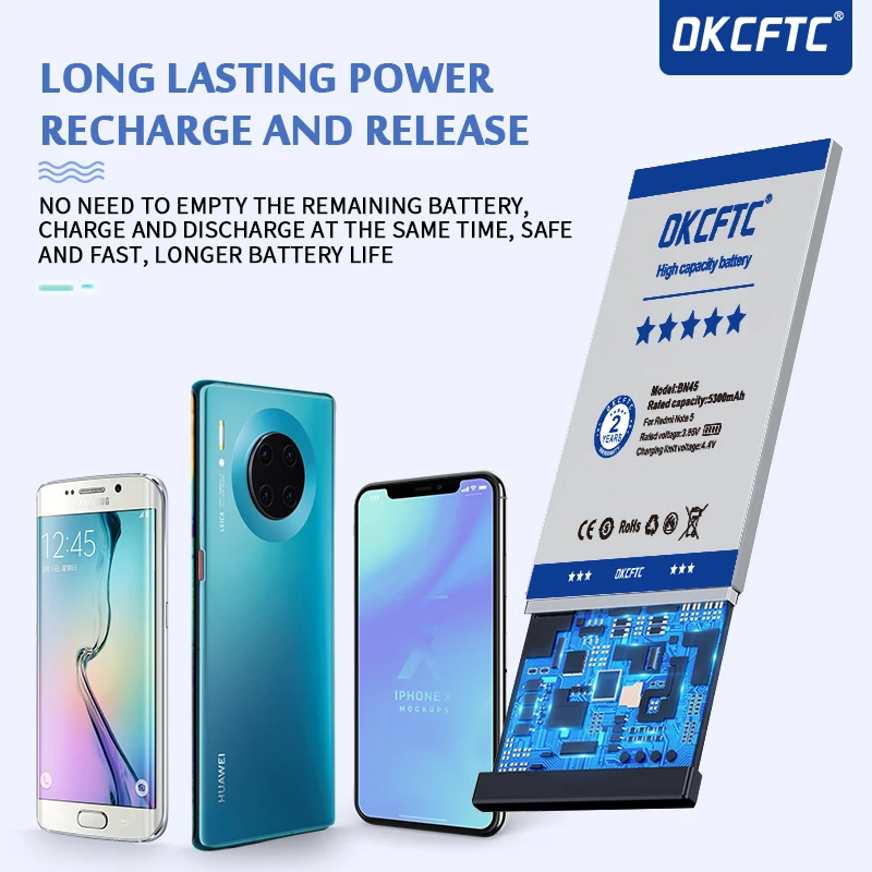 OKCFTC EB-BG975ABU 4500mAh Akumulators SAMSUNG Galaxy S10 Plus S10+ SM-G9750 Baterijas 2