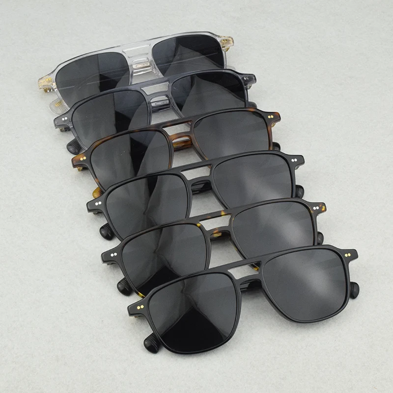 Jaunas Polarizētās saulesbrilles, vīriešu kvadrātveida saules brilles Vīriešiem luksusa zīmolu dizaina acetāts modes Vintage Retro Saulesbrilles mens OV5582 2