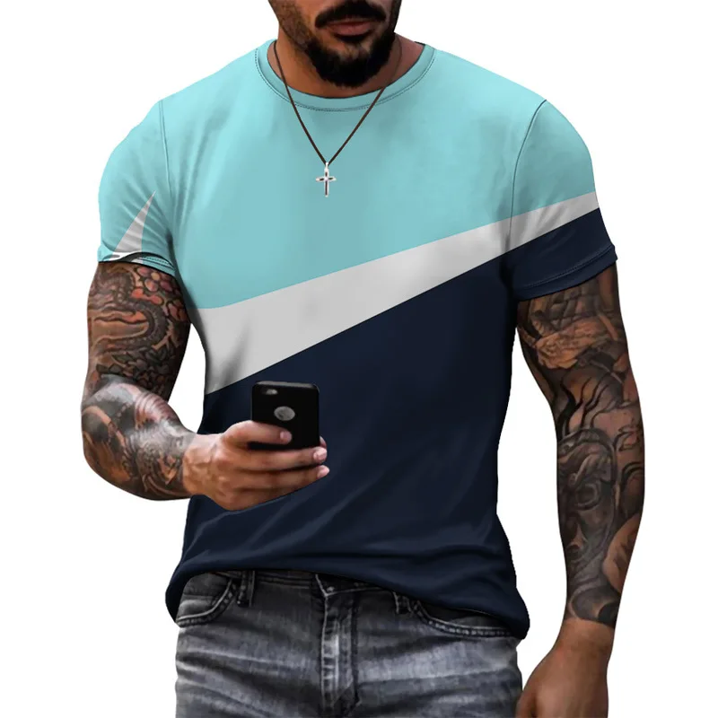 Žilbinošas jaunu vasaras sporta stila dizaina modeļus izšūšanas iespiesti īsām piedurknēm topi vienkāršu gadījuma elpojošs T-kreklu apdruka vīriešu apģērbs 3