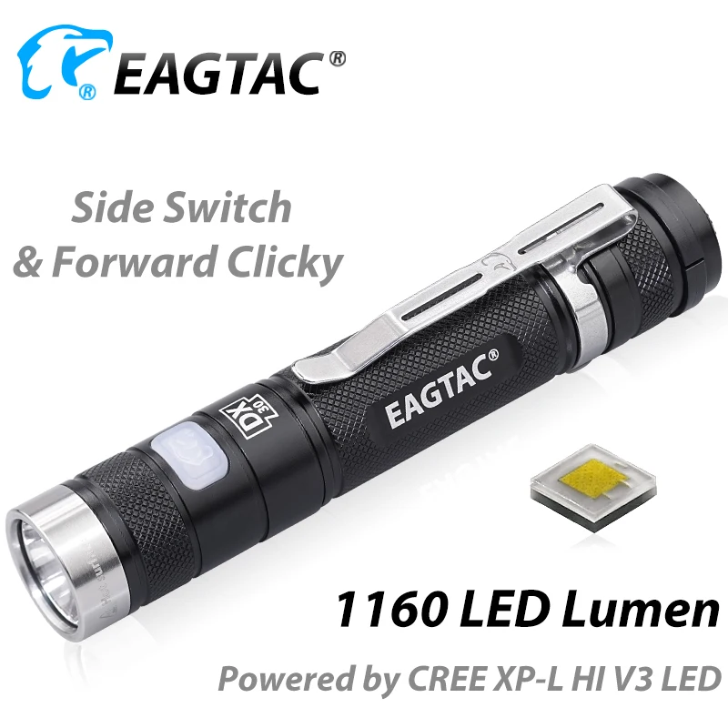 EAGTAC DX30LC2 XPL HI Ilgi Mest 1160 Lm Taktiskās LED Lukturīti Medību 18650 Akumulatoru Strobe SOS 3