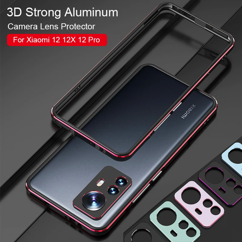 Triecienizturīgs Metāla Buferi Phone Gadījumā Xiaomi 12 12 Pro 3D Spēcīgs Alumīnija Rāmis Kameras Objektīva seguma, Lai Xiaomi 12X 3