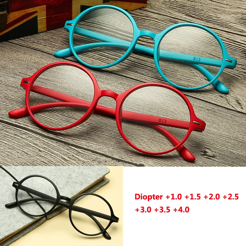 Dioptrijas +1.0 +1.5 +2.0 +2.5 +3.0 +3.5 +4.0 Jaunu Kārtu Rāmis Lasīšanas Brilles TR90 Modes HD Sveķu Presbyopic Brilles 3