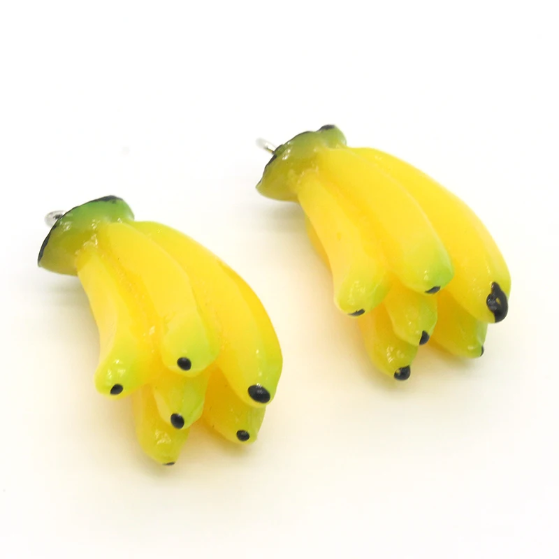 Simulācijas Banānu Sveķu Pārtikas Piekariņi 6pcs Smieklīgi Auskari, Kaklarota, Keychain, Kuloni, Roku darbs Diy Par Rotu Padara Piederumu 3