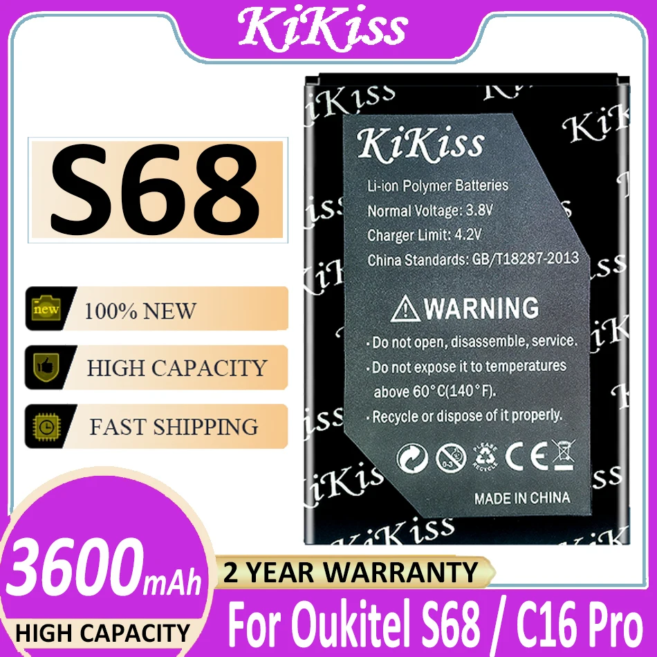 3600mAh KiKiss Rezerves Akumulatoru OUKITEL S68 / C16 Pro C16Pro S68Pro Akumulatora Batterij +Sliežu Kods 3