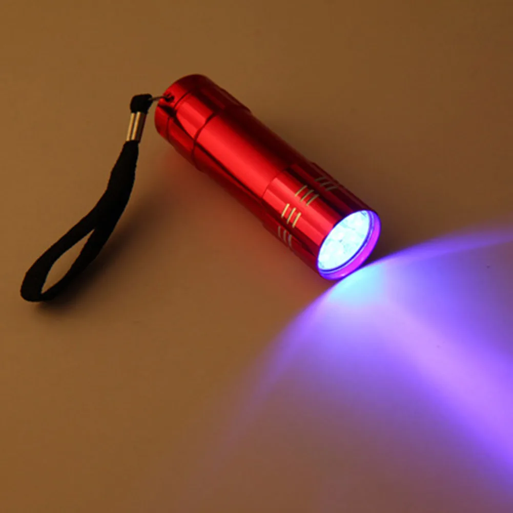 Ūdensizturīgs 395nm Ultravioleto 9 LED Lukturīti UV Gaismas Lāpu Naudas Noteikšanas Lukturīti, Violeta Gaisma UV Lāpu Lampas 3