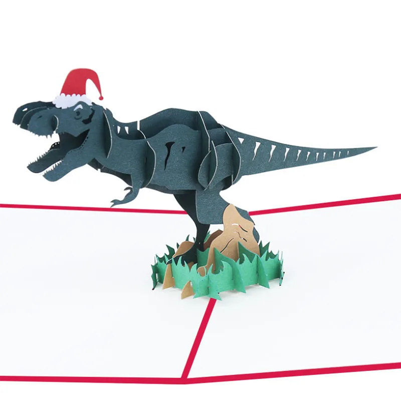 Jaunu, Laimīgu Dzimšanas dienas 3D Apsveikuma Kartiņas Dāvanu Kartes lāzergriešanas Dinozauru Puse ielūgumi Pastkartes ar Aploksni Bērnu Duša Dāvanu 4
