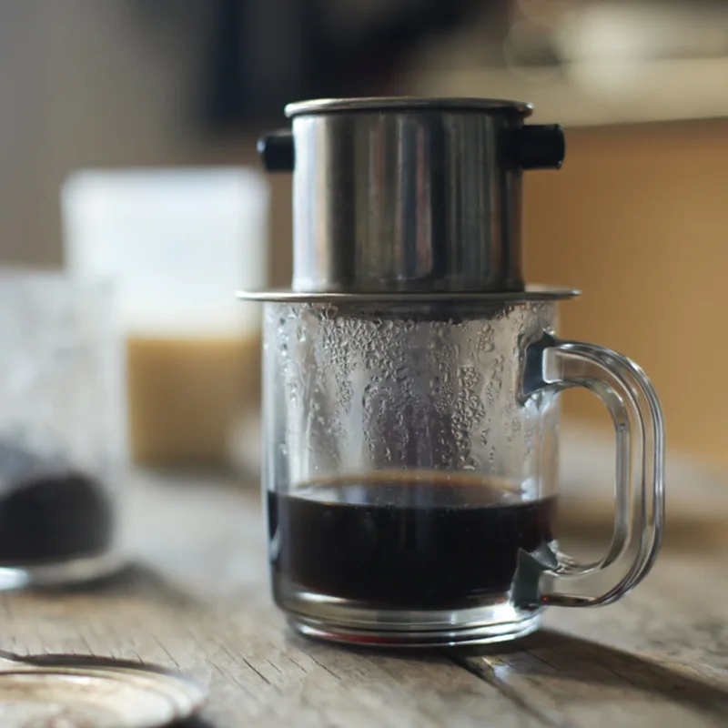 Vjetnamiešu Kafijas Filtrs Nerūsējošā Tērauda Vjetnamiešu Stils Kafijas Dripper Maker Pot Uzliet Tasi Portatīvo Kafija Pilienu Filtru 4