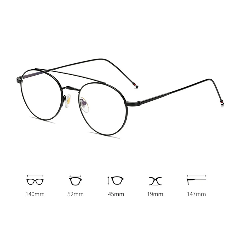 Seemfly Ultravieglajiem Apaļā Rāmja Brilles Rāmis Sievietēm Un Vīriešiem Retro Metāla Rāmis Optiskās Brilles Brilles Plakans Spogulis Personības 5