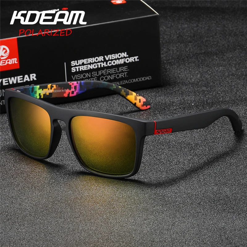 KDEAM brilles Polarizētās Saulesbrilles, Vīriešu, Sporta Brilles Sievietēm oculos de sol Atstarojošu Pārklājumu UV400 zonnebril Ar Lietu KD156 5