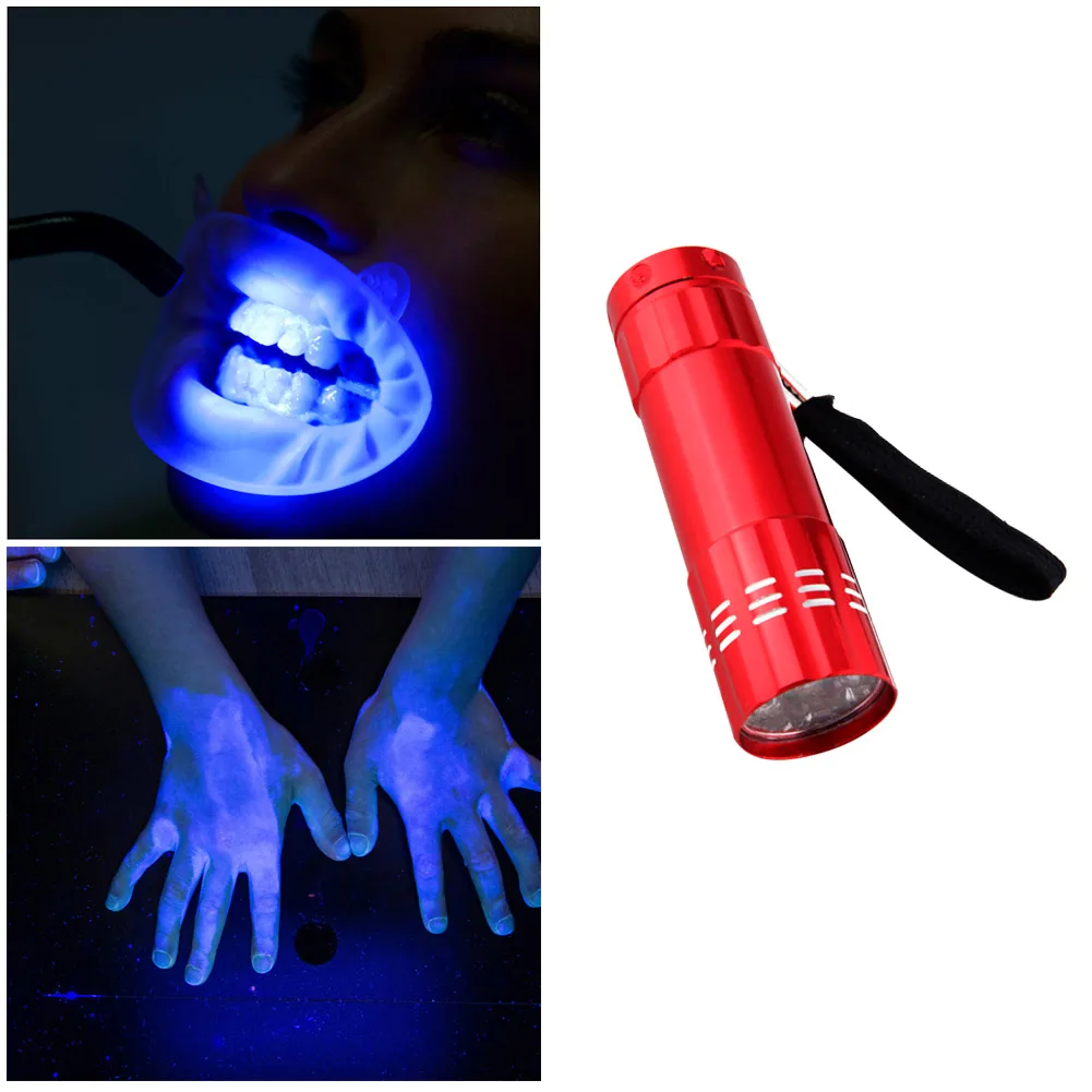 Ūdensizturīgs 395nm Ultravioleto 9 LED Lukturīti UV Gaismas Lāpu Naudas Noteikšanas Lukturīti, Violeta Gaisma UV Lāpu Lampas 5