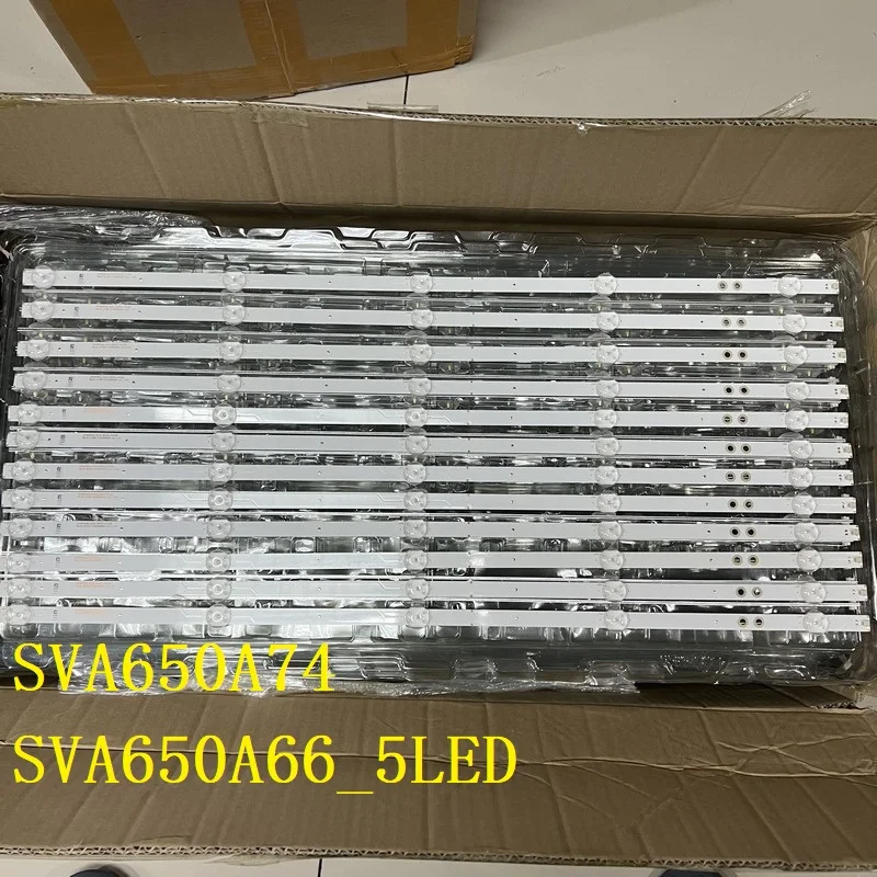 Komplekts 12pcs 5LED 655mm LED Apgaismojums sloksnes, kas paredzētas SONY KD-65XF7003 KD-65X750F KD-65XF7596 SVA650A66_5LED S650QF59 V5 SVA650A74 5