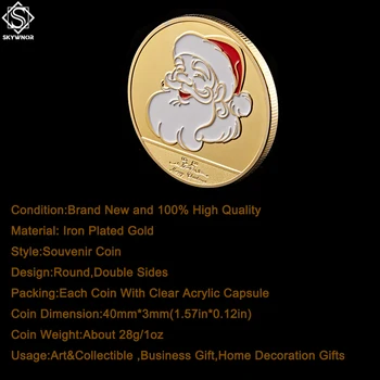 2017 Priecīgus Ziemassvētkus Sniegavīrs un Briežu Zelta Žetona Kolekcionējamus Monētas Dekoratīvās Dāvanas