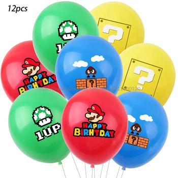 12pcs/soma Super Mario Balonu, no Lateksa, mario Tēma Partijas Apdare Piegādes Children 's Birthday Party Dekorācijas, Balonu, Bērnu Rotaļlietu