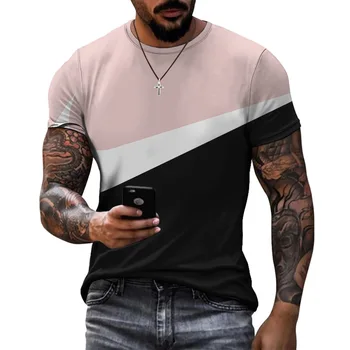 Žilbinošas jaunu vasaras sporta stila dizaina modeļus izšūšanas iespiesti īsām piedurknēm topi vienkāršu gadījuma elpojošs T-kreklu apdruka vīriešu apģērbs
