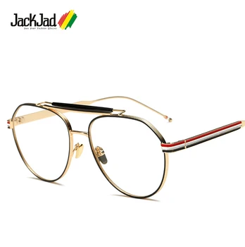 JackJad 2020. gadam, Modes Vintage Apaļas Metāla Stilā Vienkāršā Brilles Zīmola Dizains Trīs Krāsu Svītras Briļļu Rāmis Oculos De Grau BT117