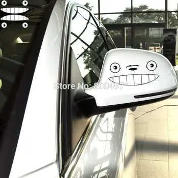 2 x Jaunākās Auto-Stils Karikatūra Kaķis Totoro Acis Atpakaļskata Spogulī, Auto Uzlīmes Toyota Ford Focus 2 Chevrolet VW, Opel Tesla Lada