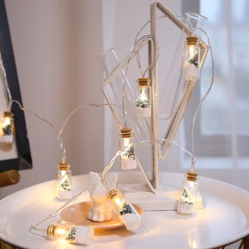 Led Ziemassvētku Eglīte, kas Vēlas Stikla Pudele, Burciņa String Gaismas 2m 10 gaismas Bateriju Darbināmas Pasaku String Gaismas Ziemassvētku Puse