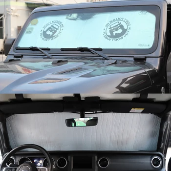 YCCPAUTO 1gb Vējstikla Saulessargs Jeep Wrangler JL/JT Gladiator 2018 2019 Auto Priekšējā Loga Saules UV Staru Aizsargs Vāciņu