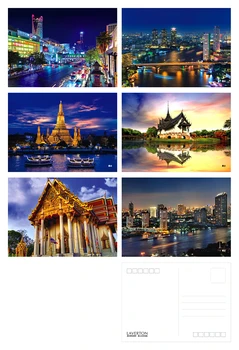6pcs/daudz Bangkoka skaista ainava ziemassvētku apsveikuma kartiņas, pastkartes set/Dāvanu Kartes/Svētību aicinājumu Pēc kartes YH-1102