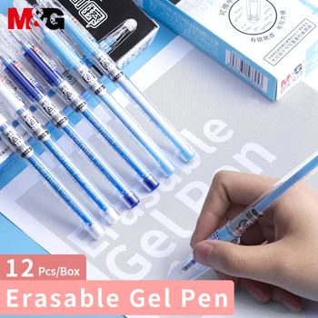 M&G 12Pcs 0.5 mm Izdzēšami, Gēla Tintes Pildspalva Melna/Zila/Kristāla zils/Tumši zila Tinte Gēla Pildspalva Piepildīt Stienis Pildspalvu Skolas Rakstot Kancelejas preces