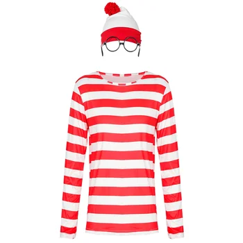 Ziemassvētku Cosplay Kostīmu Britu Anime Smart Warri Svītrainām Poliestera Garām Piedurknēm Ziemassvētku Apģērbs Atbilstu Vecāku Bērnu Uzvalks