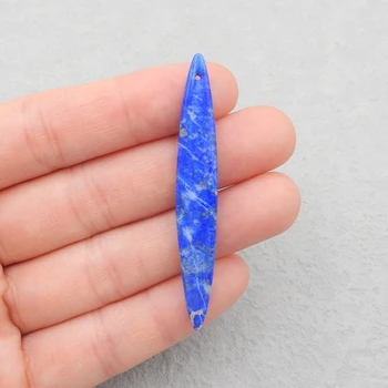 Dabīgā Akmens Lapis Lazuli Dziļurbuma Kulons ar Pērlītēm 55x8x5mm 4g Modes Rotaslietas Kulons Piederumi