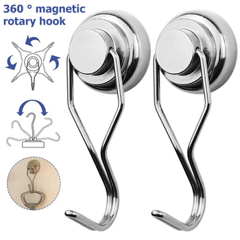 2gab Magnētisko Āķi 60LB Spēcīgs lieljaudas Magnētu Āķis Turētājs pie Sienas Karājas Pakaramais Magnētiskās Pamatnes Mājās Uzglabāšanas Magnēta Āķi