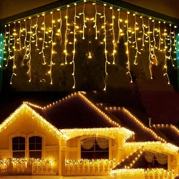 4-40M LED Lāsteku Apgaismojums Ūdensnecaurlaidīgs Ziemassvētku Lāsteku Gaismas Āra Pasaku Aizkaru String Gaismas Kāzu svinības, Svētku Dekori