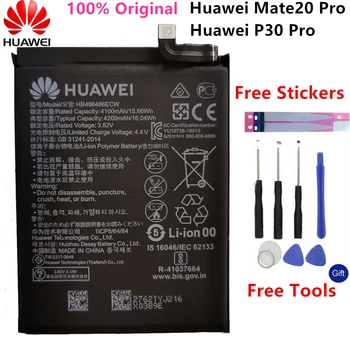Oriģinālā Rezerves Akumulatoru HB486486ECW Par Huawei Huawei P30 Pro Mate20 Pro Mate 20 Pro Patiesu Tālruņa Akumulatora 4200mAh+Instrumenti