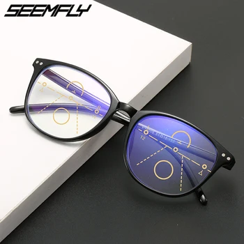 Seemfly Progresējoša Multifokāla Lasīšanas Brilles Zilā Gaisma Pretbloķēšanas Presbyopic Brilles Vīrieši Sievietes Datoru Ieplests +1.0 Līdz +4.0