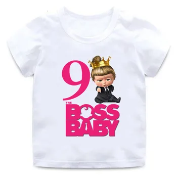 1. Boss Bērnu Dzimšanas dienas Bērniem Meitene T-krekls Bērnu, Meiteņu T Krekls Bērniem 1 2 3 4 Gadu Puse Top Numuru Tees Bērniem Drēbes