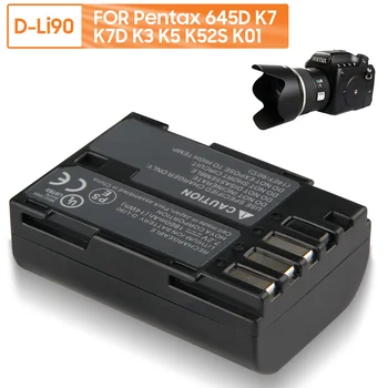 Jauns Oriģinālais Rezerves Akumulatoru D-Li90, Par Pentax 645D K7 K7D K3 K5 K52S K01 Patiesu Rechargable Battery 1860mAh