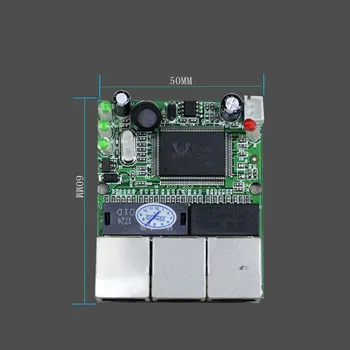 Realtek RTL8306E chipset 90/180 Grādu RJ45 3 ostu Mini Ethernet Switch Valdes rūpnīcas pieņemt OEM, ODM tīkla komutatori pcb