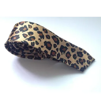 HOOYI Leopards drukāt tie slim saites, lai cilvēks puses poliestera kaklasaites 5cm 2019 dāvanu