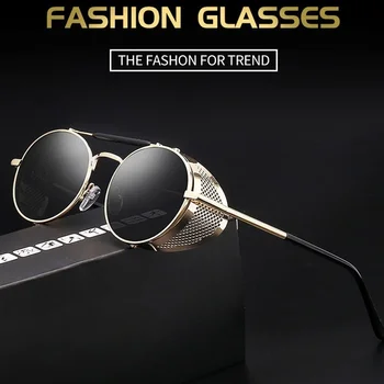 CRSD 2020. gadam, Sievietēm, Vīriešiem, Retro Steampunk Saules Brilles Gothic Zīmolu, Dizaineru, Vintage Kārtas Geek, Saulesbrilles Sieviešu Oculos Kārta Eyeglases