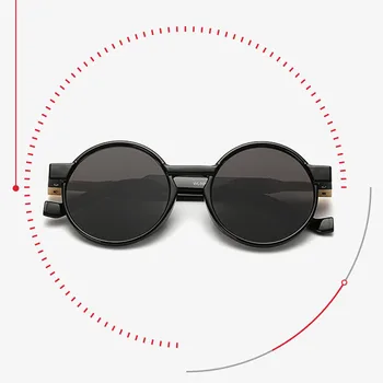 Modes saulesbrilles cilvēks saulesbrilles steampunk retro apaļas saulesbrilles lēcas īpašu apli uv400 kājas