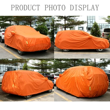 Universālā Apelsīnu Auto Segtu Āra Saule Putekļu UV Aizsardzība Pilnu Auto Segtu Ūdensizturīgs Auto Aizsargs Jumta BMW Audi Tesla
