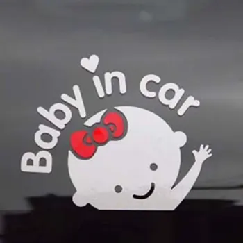 3D Multfilmu Auto Uzlīmes, Bērnu Auto Sasilšanu Auto-Decal Uzlīmes Baby on Board brīdinājuma zīmju Auto Decal Uzlīmes, Auto Uzlīmes stils