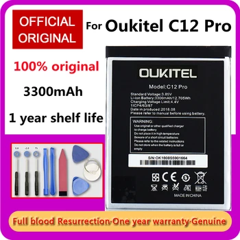 Oriģināls Oukitel C12 Pro Akumulators lielas Ietilpības 3300mAh Baterija Backup Rezerves Oukitel C12Pro Smart Tālrunis + Instrumenti