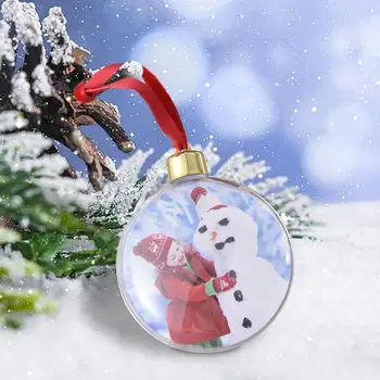 Ziemassvētku caurspīdīgas Plastmasas Foto Piecu zvaigžņu Bumbu Ziemassvētku Rotājumi eglē Karājas Dekori Mājas Diy Puses Bērniem Gi