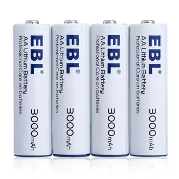 EBL 8PCS AA Litija Baterijas 3000mAh 1.5 V, Ātri, Ilgi, Profesionālu Aprūpi, par Baterijām