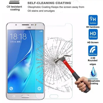 Rūdīta Stikla Samsung Galaxy J3 J5 J7 J1 2016 9H Screen Protector For Samsung A3 A5 A7 2016 2017 aizsardzības Stiklu Plēves