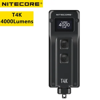 NITECORE T4K LED Lukturīti Lāpu Gaismas 4000LM 5 Apgaismojuma Režīmi USB Lādējamu Iebūvēts 1000mAh Akumulatora Pārnēsājamo kabatas Lukturīti